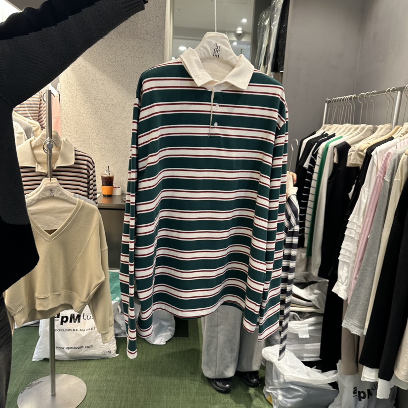 AMOEBA韓國㊣直郵東大門代購女裝新品25春夏時尚休閑長袖T恤AMOEBA長袖T恤