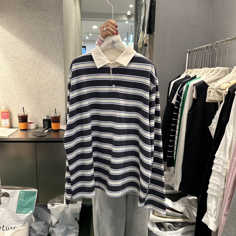 AMOEBA韓國㊣直郵東大門代購女裝新品25春夏時尚休閑長袖T恤AMOEBA長袖T恤圖色2