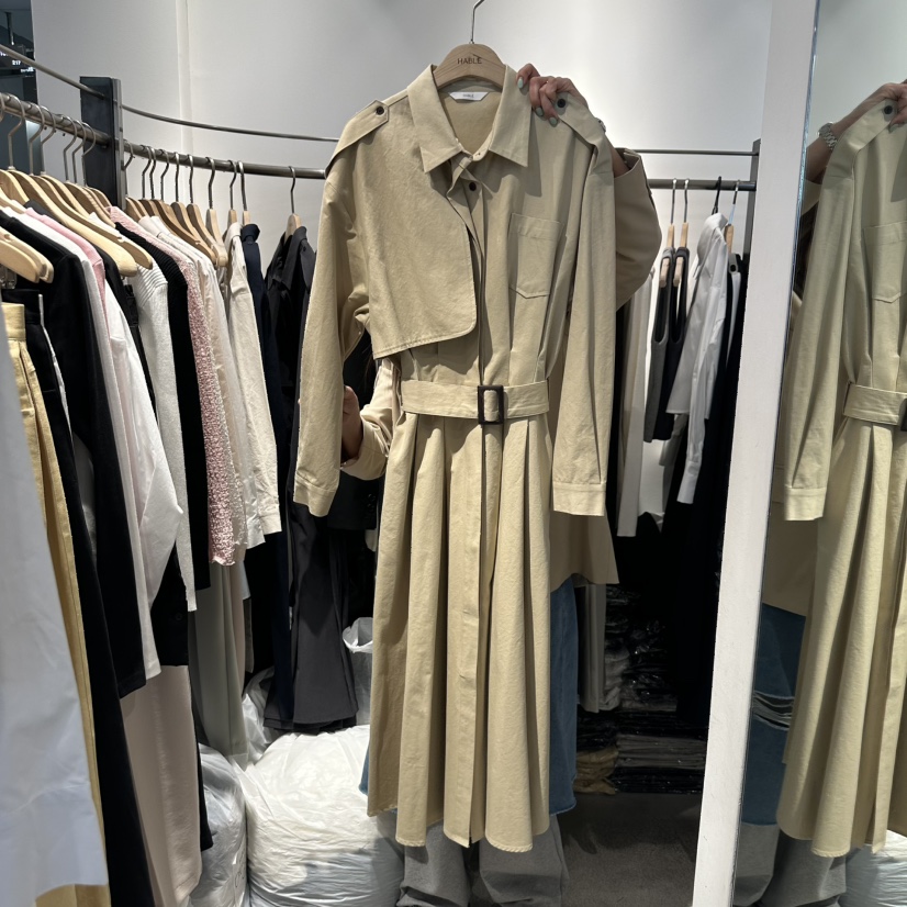 HABLE直郵韓國代購㊣女裝新品時尚休閑職業熱賣連衣裙含腰帶HABLE連衣裙圖色2