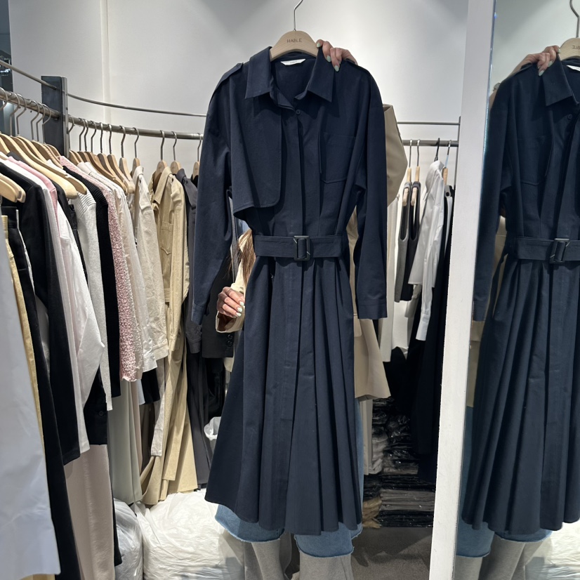 HABLE直郵韓國代購㊣女裝新品時尚休閑職業熱賣連衣裙含腰帶HABLE連衣裙圖色3