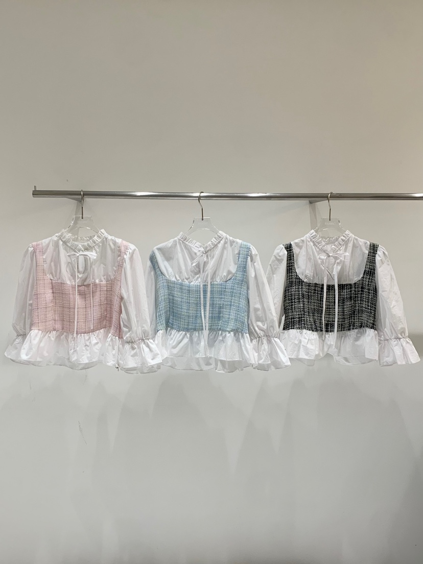 FABRIC東大門直郵女裝新品時尚熱賣職業推薦襯衫蕾絲衫花呢FABRIC襯衫/蕾絲衫
