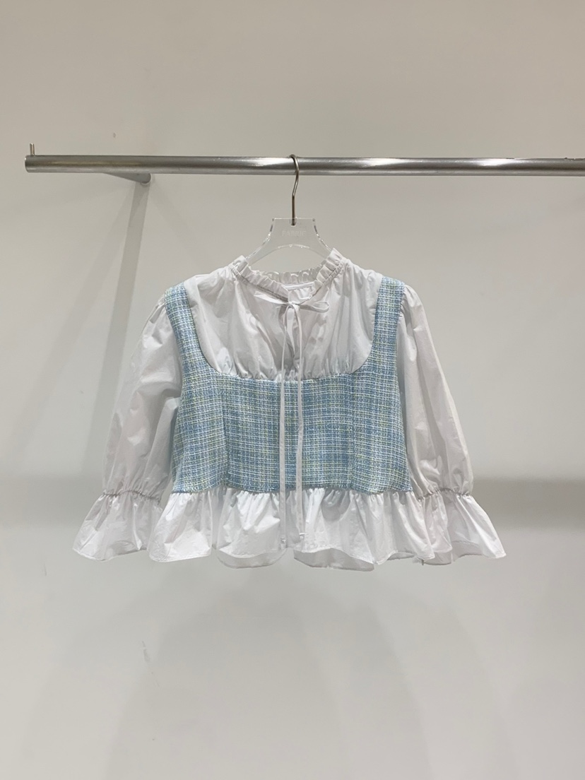 FABRIC東大門直郵女裝新品時尚熱賣職業推薦襯衫蕾絲衫花呢FABRIC襯衫/蕾絲衫圖色2