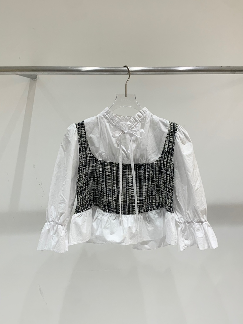 FABRIC東大門直郵女裝新品時尚熱賣職業推薦襯衫蕾絲衫花呢FABRIC襯衫/蕾絲衫圖色3