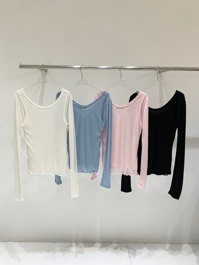 FABRIC韓國代購女士新款25春夏時尚真品人氣職業休閑長袖T恤FABRIC長袖T恤