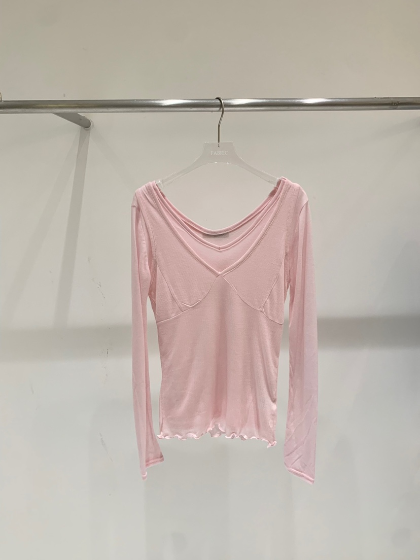 FABRIC韓國代購女士新款25春夏時尚真品人氣職業休閑長袖T恤FABRIC長袖T恤圖色3