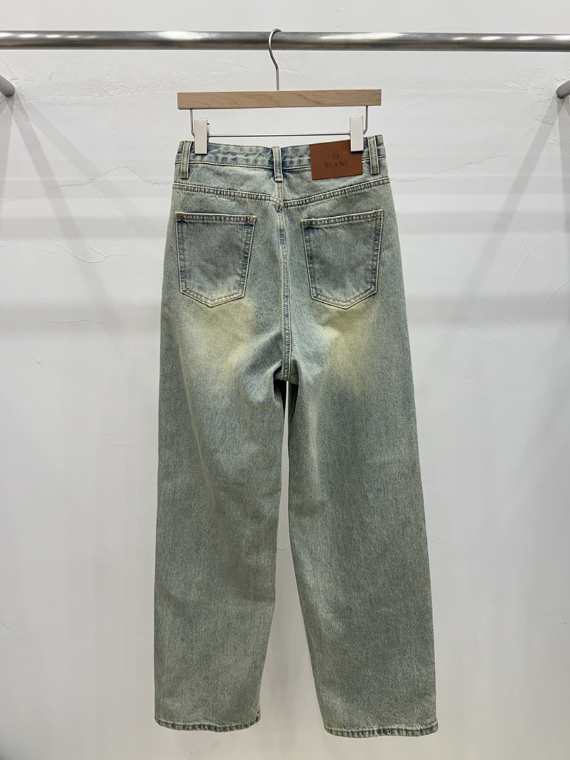 BLANC-A東大門代購女裝新品真品職業25春夏推薦休閑牛仔褲BLANC-A牛仔褲