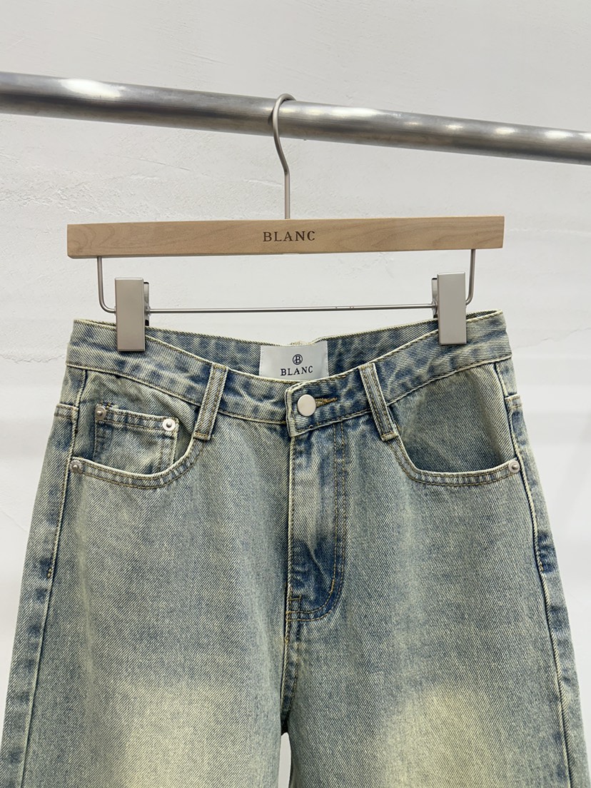 BLANC-A東大門代購女裝新品真品職業25春夏推薦休閑牛仔褲BLANC-A牛仔褲