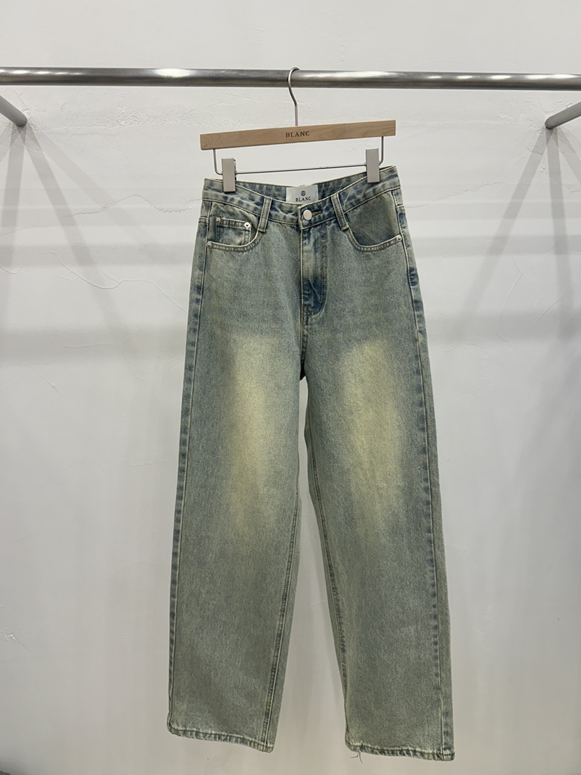 BLANC-A東大門代購女裝新品真品職業25春夏推薦休閑牛仔褲BLANC-A牛仔褲