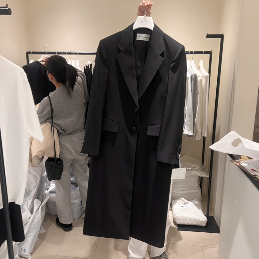 MASCULINE韓國㊣直郵東大門代購女裝新品時尚熱賣職業長款風衣MASCULINE長款風衣