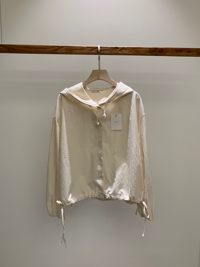 A P-STUDIO韓國直郵㊣東大門實拍女裝新款休閑襯衫蕾絲衫連帽A P-STUDIO襯衫/蕾絲衫圖色2