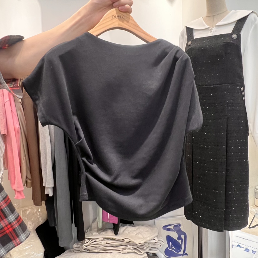 DUPLO韓國㊣直郵東大門代購女裝新品25春夏休閑人氣熱賣T恤DUPLOT恤圖色2