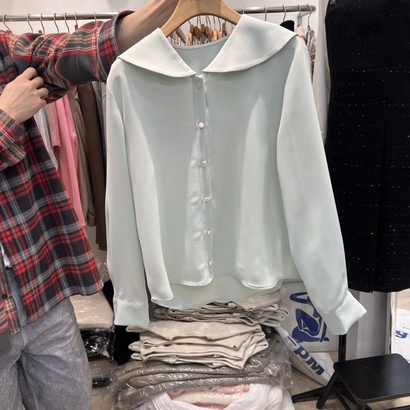 DUPLO韓國直郵㊣女裝新品時尚推薦人氣職業25春夏襯衫蕾絲衫DUPLO襯衫/蕾絲衫圖色2