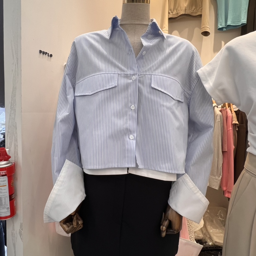 DUPLO韓國直郵㊣女裝新款推薦人氣時尚熱賣休閑職業襯衫蕾絲衫DUPLO襯衫/蕾絲衫圖色1