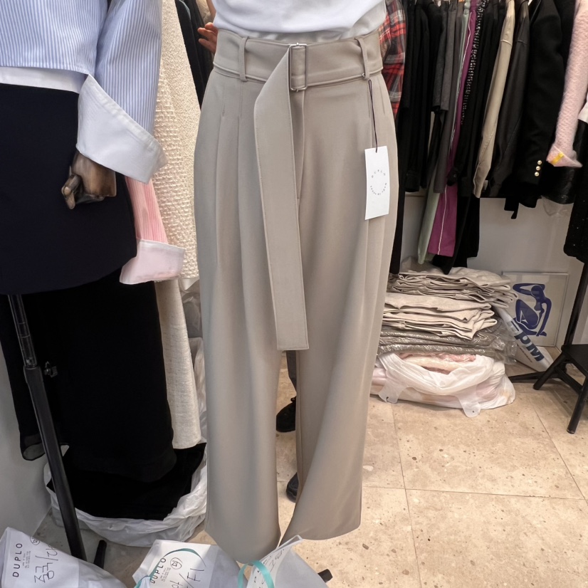 DUPLO韓國㊣直郵東大門代購女裝新款25春夏熱賣休閑褲含腰帶DUPLO休閑褲圖色2