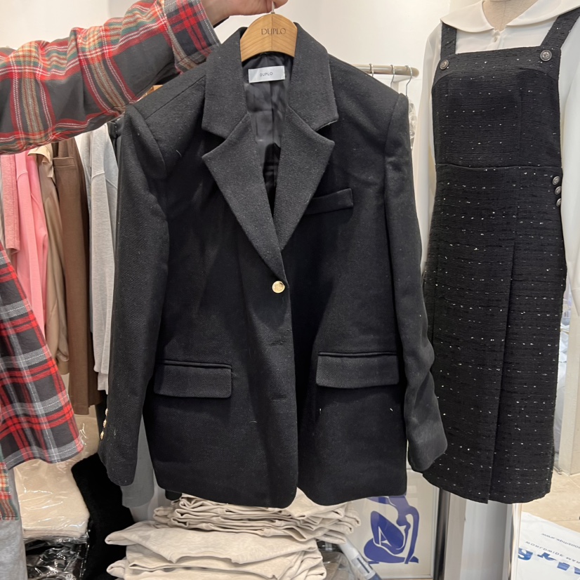 DUPLO直郵韓國代購㊣女裝新品休閑職業推薦熱賣人氣夾克羊毛DUPLO夾克圖色3