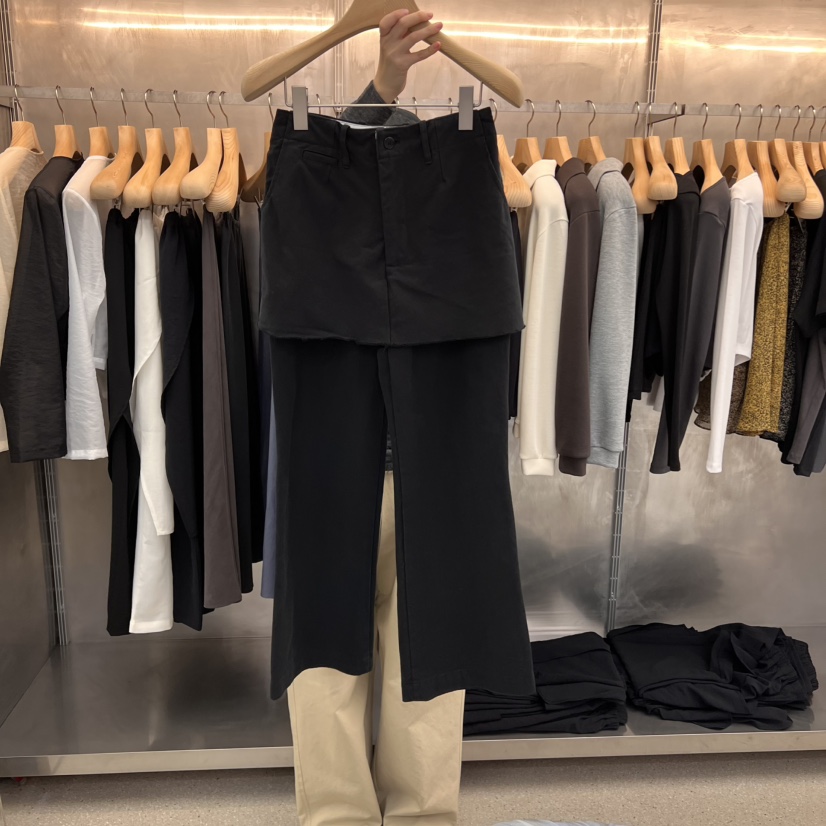 ESSENCE直郵韓國代購㊣女裝新品職業25春夏熱賣人氣裙褲假兩件ESSENCE裙褲圖色2