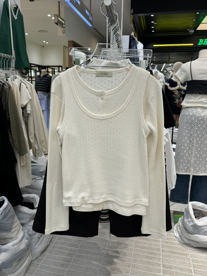OURS直郵韓國代購㊣女裝新品熱賣時尚25春夏休閑職業套裝開衫OURS套裝