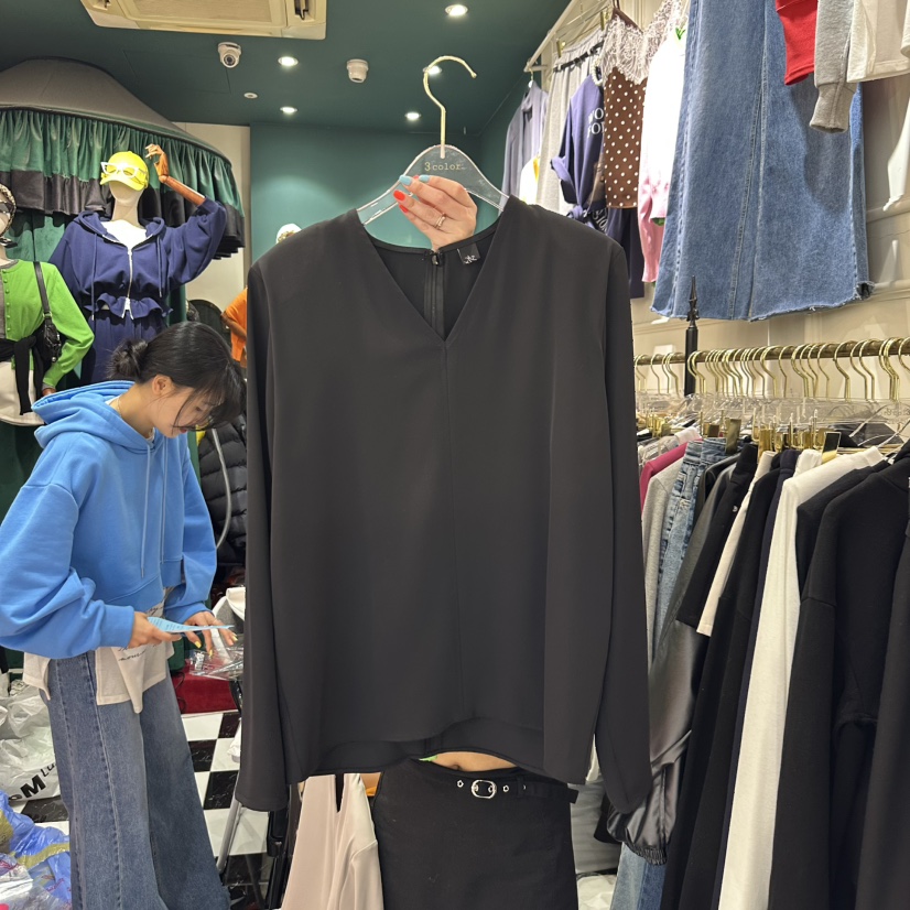 3COLOR(此品牌名稱會遭售假投訴,建議淘寶店鋪商品名稱中不要使用)韓國㊣直郵東大門代購女裝新款25春夏襯衫蕾絲衫Three color襯衫/蕾絲衫圖色2