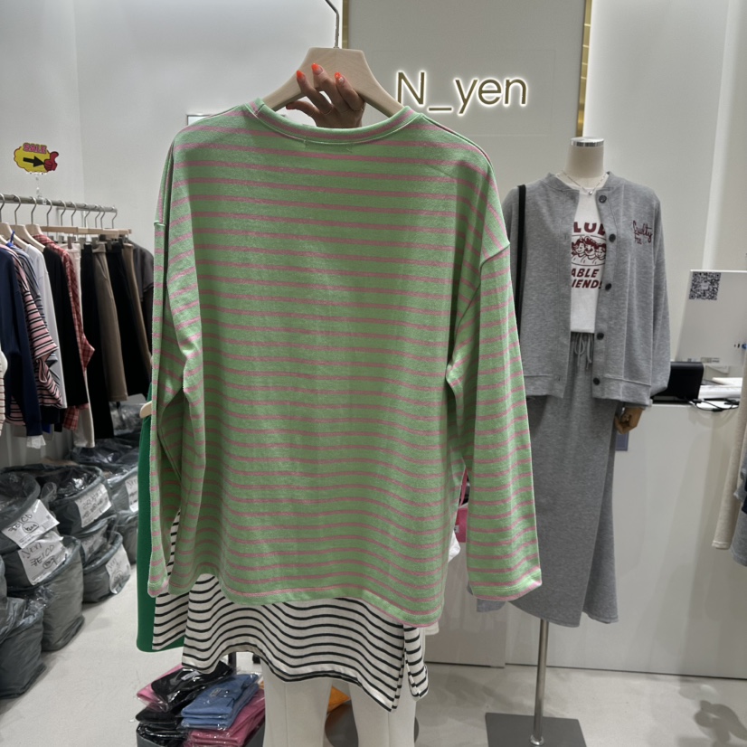 N YEN韓國㊣直郵東大門代購女裝新品時尚熱賣人氣職業長袖T恤N YEN長袖T恤