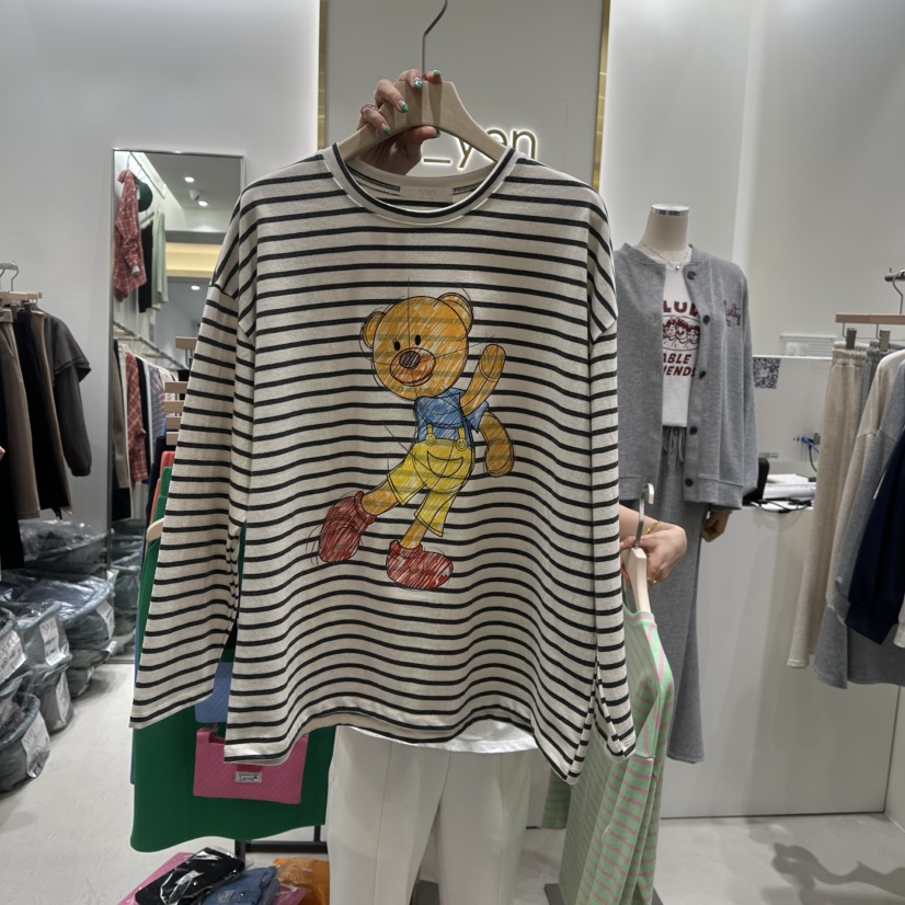 N YEN韓國㊣直郵東大門代購女裝新品時尚熱賣人氣職業長袖T恤N YEN長袖T恤圖色2