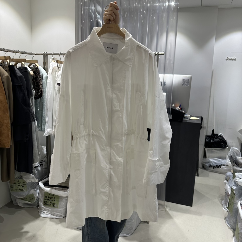 GREEK直郵韓國代購㊣女裝新品休閑職業時尚人氣熱賣長款風衣GREEK長款風衣圖色2
