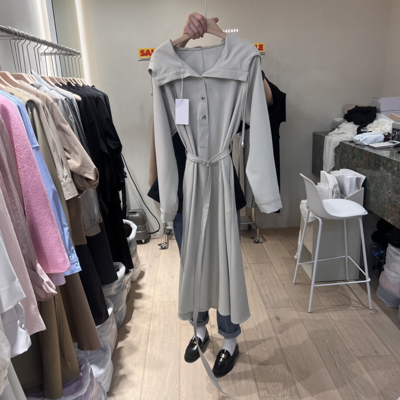 ARCHER韓國直郵㊣東大門實拍女裝新款時尚長款風衣包含腰帶連帽ARCHER長款風衣圖色2
