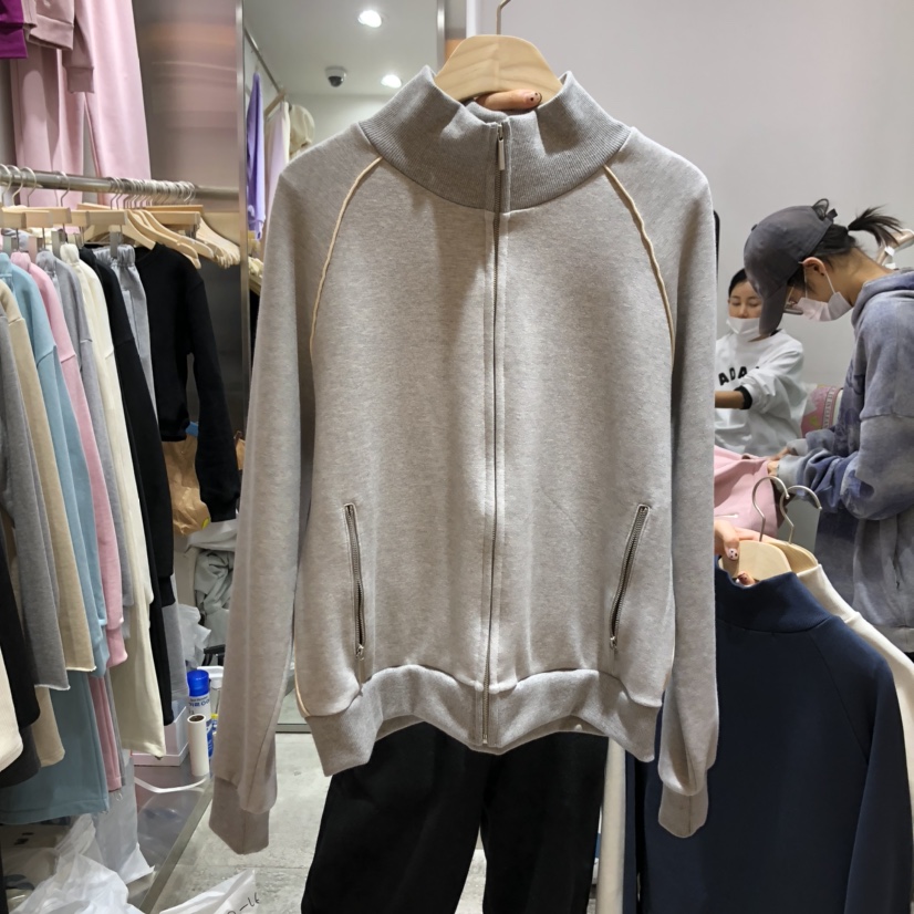 COKE CAKE韓國㊣直郵東大門代購女裝新款25春夏時尚衛衣拉鏈CHAE衛衣圖色4