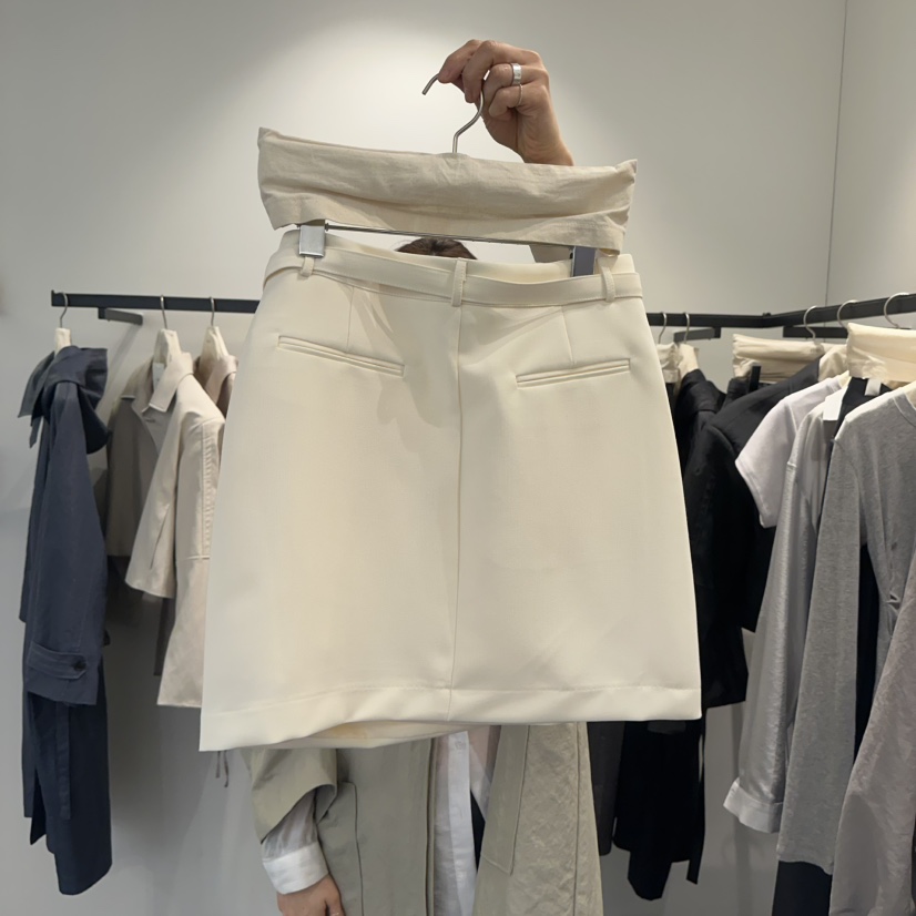 FIND-P韓國㊣直郵東大門代購女裝新品職業25春夏短裙含腰帶雙層FIND-P短裙