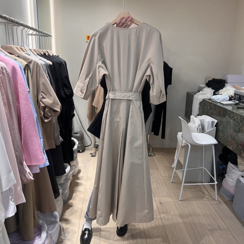 ARCHER韓國直郵㊣東大門實拍女裝新品時尚職業長款風衣含腰帶ARCHER長款風衣
