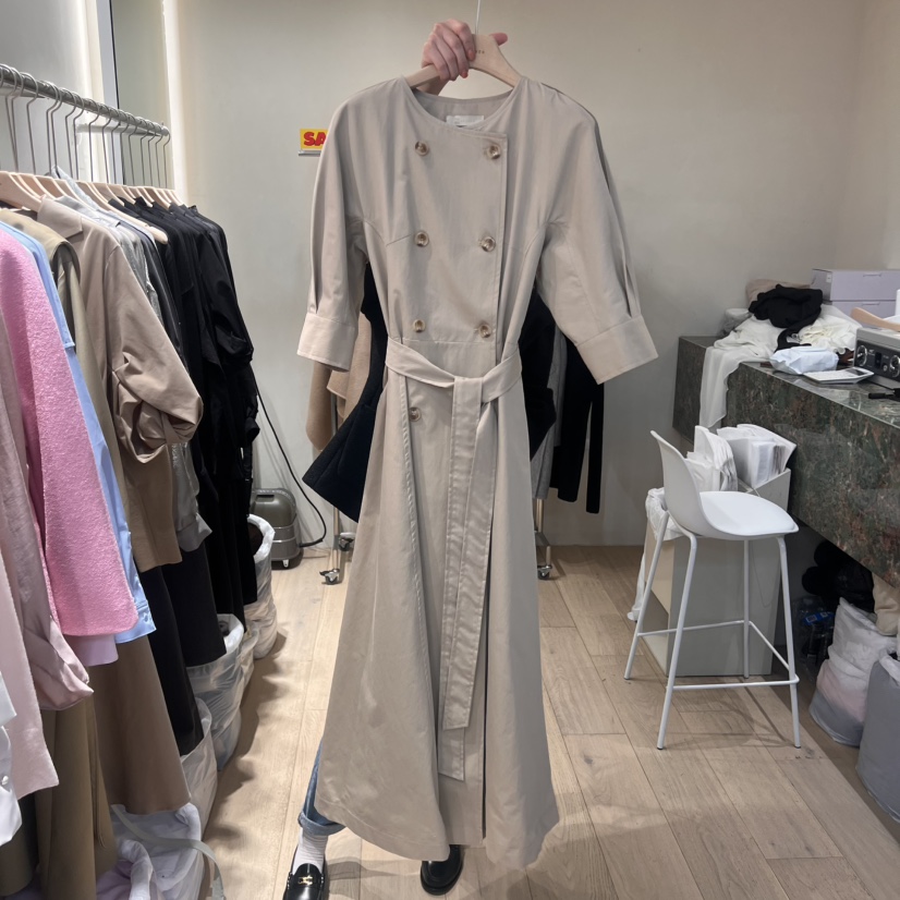 ARCHER韓國直郵㊣東大門實拍女裝新品時尚職業長款風衣含腰帶ARCHER長款風衣