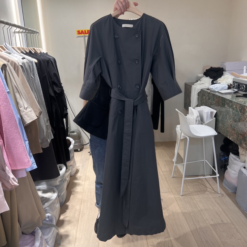 ARCHER韓國直郵㊣東大門實拍女裝新品時尚職業長款風衣含腰帶ARCHER長款風衣圖色2