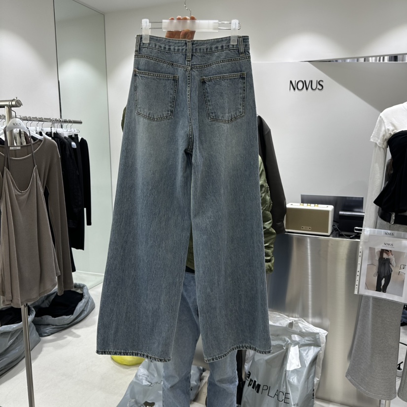 NOVUS韓國直郵㊣東大門實拍女裝新款熱賣休閑人氣職業牛仔褲NOVUS牛仔褲