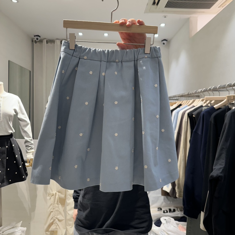 VENICE韓國直郵㊣女裝新款休閑人氣25春夏熱賣職業短裙刺繡VENICE短裙