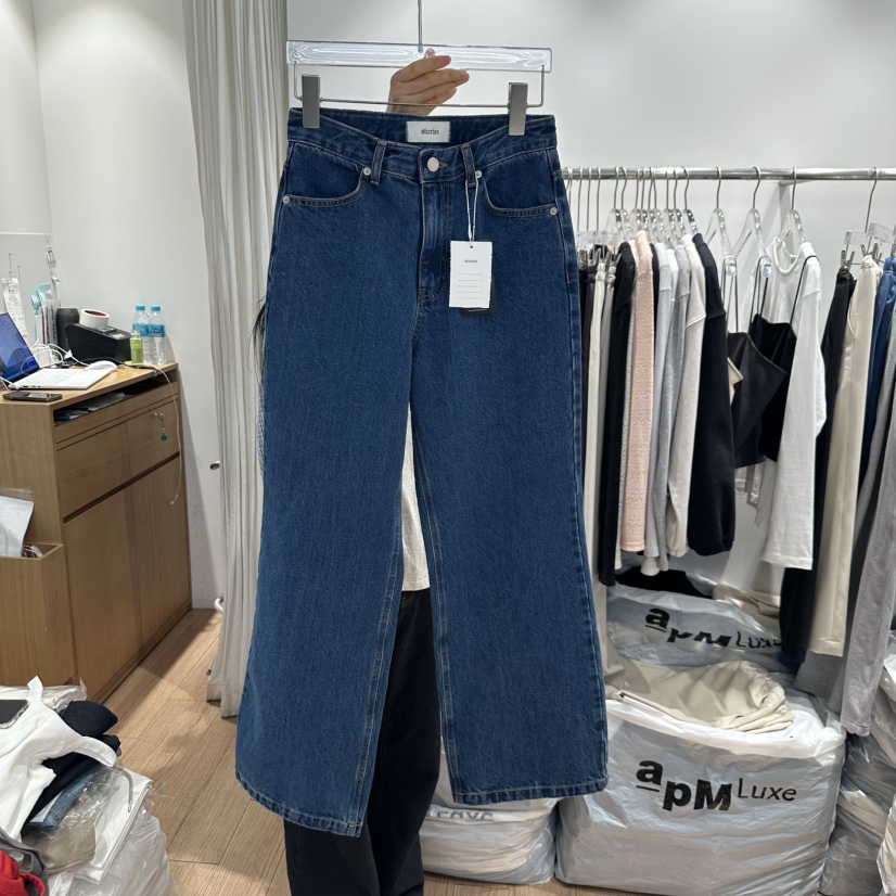 STORIES韓國直郵㊣東大門實拍女裝新款時尚職業推薦牛仔褲流蘇STORIES牛仔褲