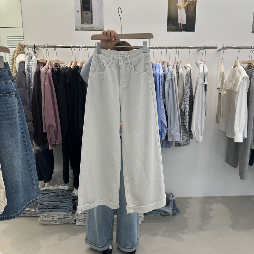 RIVER RAIN直郵韓國代購㊣女裝新品人氣時尚25春夏職業牛仔褲RIVER RAIN牛仔褲圖色2