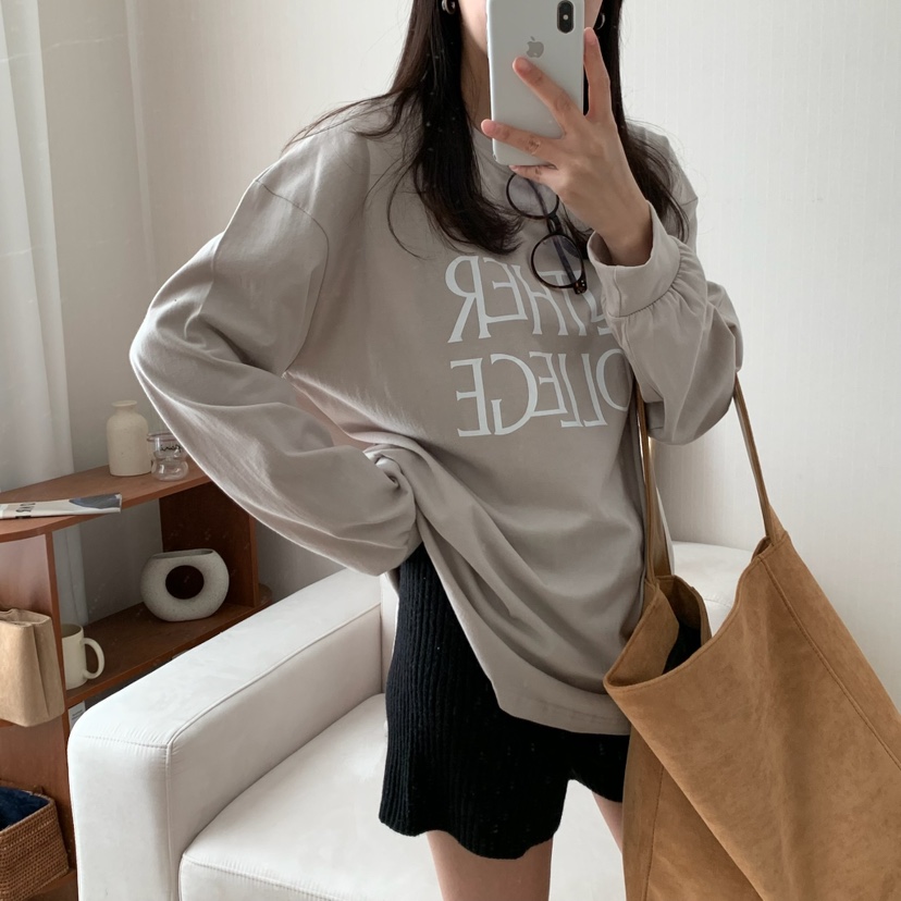 HELLO JINI韓國直郵㊣東大門實拍女裝新品熱賣25春夏長袖T恤HELLO JINI長袖T恤