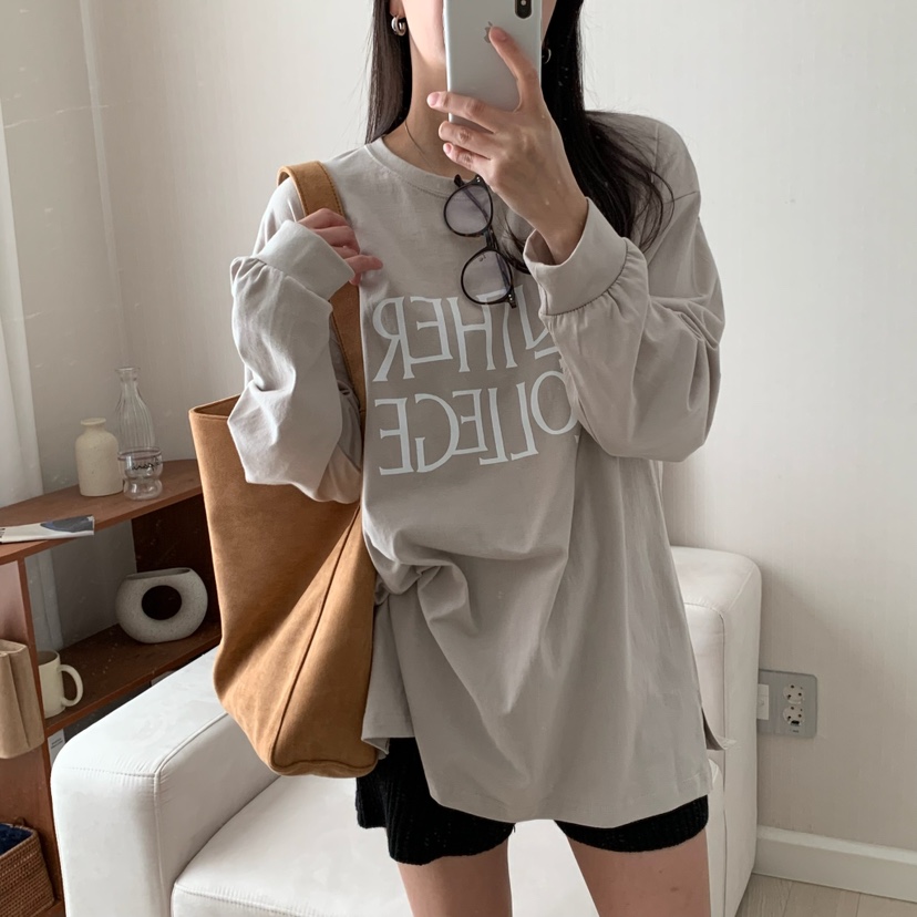 HELLO JINI韓國直郵㊣東大門實拍女裝新品熱賣25春夏長袖T恤HELLO JINI長袖T恤