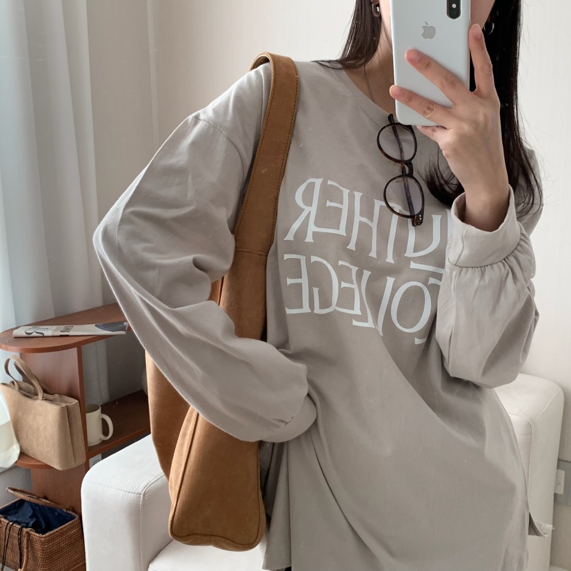 HELLO JINI韓國直郵㊣東大門實拍女裝新品熱賣25春夏長袖T恤HELLO JINI長袖T恤