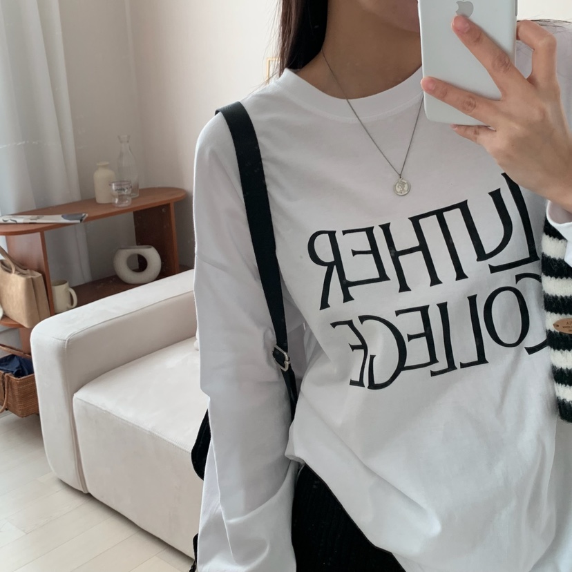 HELLO JINI韓國直郵㊣東大門實拍女裝新品熱賣25春夏長袖T恤HELLO JINI長袖T恤
