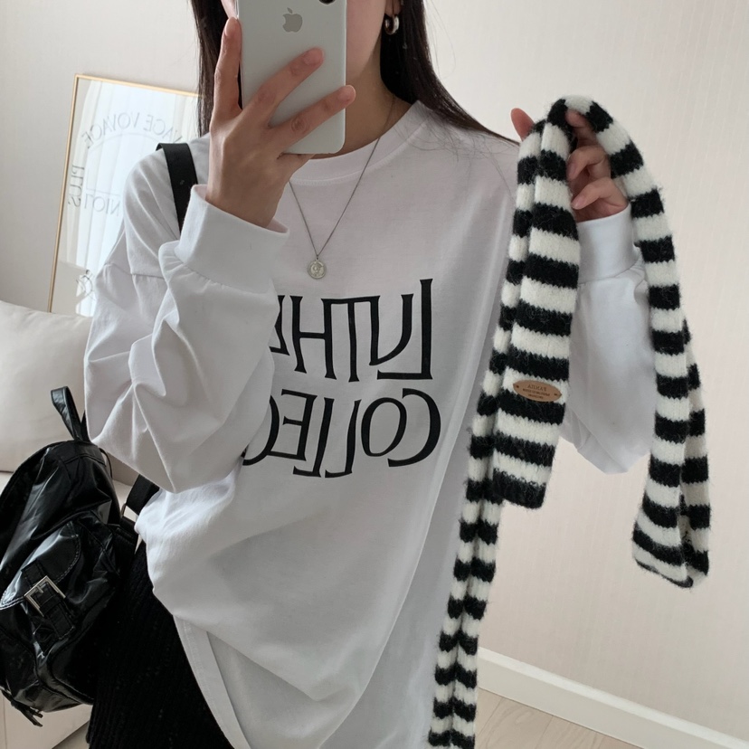 HELLO JINI韓國直郵㊣東大門實拍女裝新品熱賣25春夏長袖T恤HELLO JINI長袖T恤
