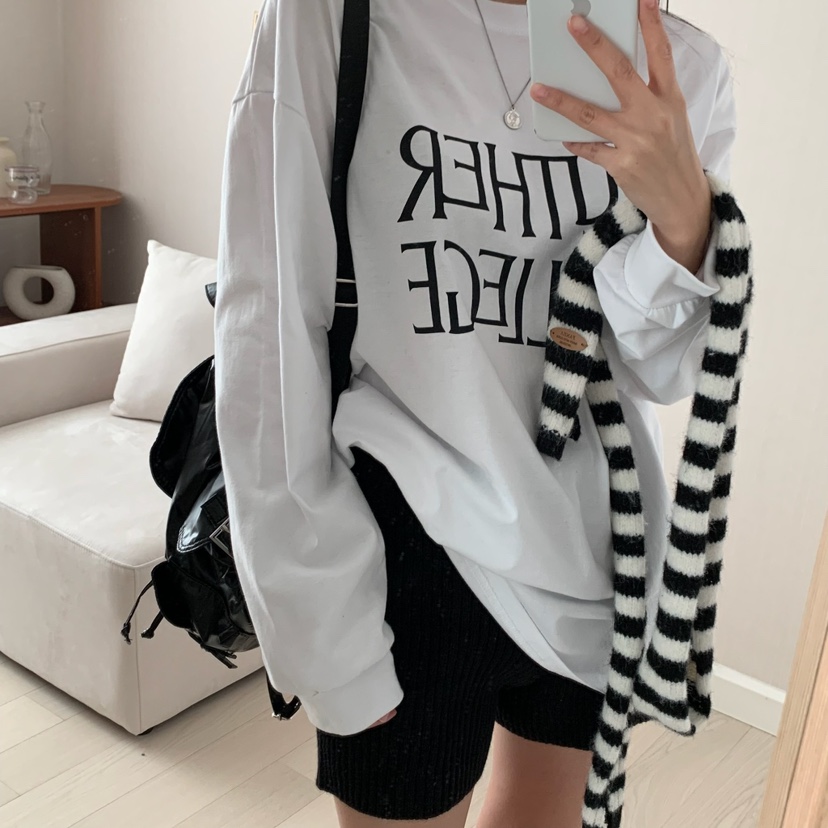HELLO JINI韓國直郵㊣東大門實拍女裝新品熱賣25春夏長袖T恤HELLO JINI長袖T恤