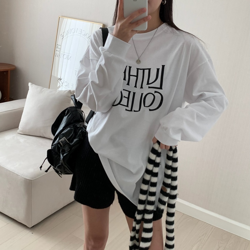 HELLO JINI韓國直郵㊣東大門實拍女裝新品熱賣25春夏長袖T恤HELLO JINI長袖T恤