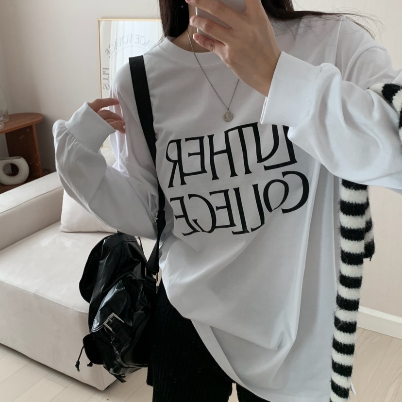 HELLO JINI韓國直郵㊣東大門實拍女裝新品熱賣25春夏長袖T恤HELLO JINI長袖T恤