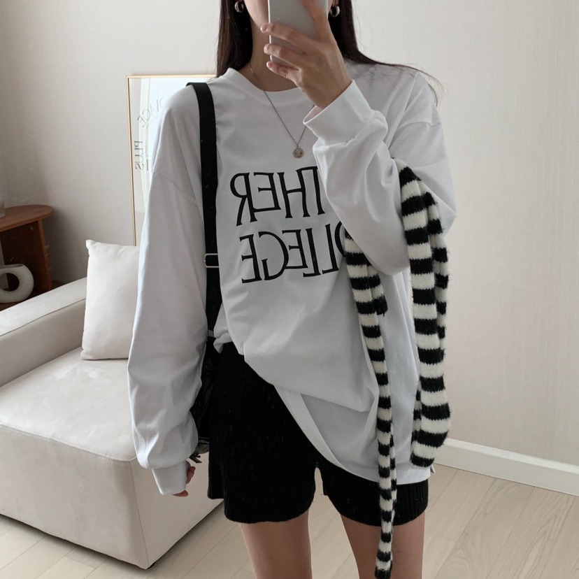 HELLO JINI韓國直郵㊣東大門實拍女裝新品熱賣25春夏長袖T恤HELLO JINI長袖T恤