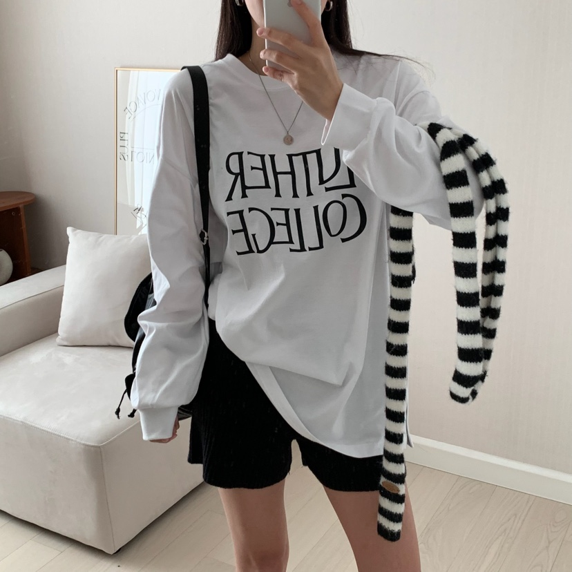 HELLO JINI韓國直郵㊣東大門實拍女裝新品熱賣25春夏長袖T恤HELLO JINI長袖T恤