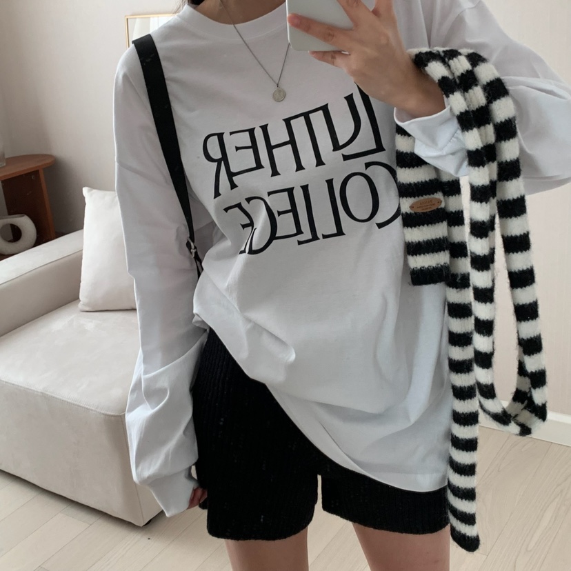 HELLO JINI韓國直郵㊣東大門實拍女裝新品熱賣25春夏長袖T恤HELLO JINI長袖T恤圖色2