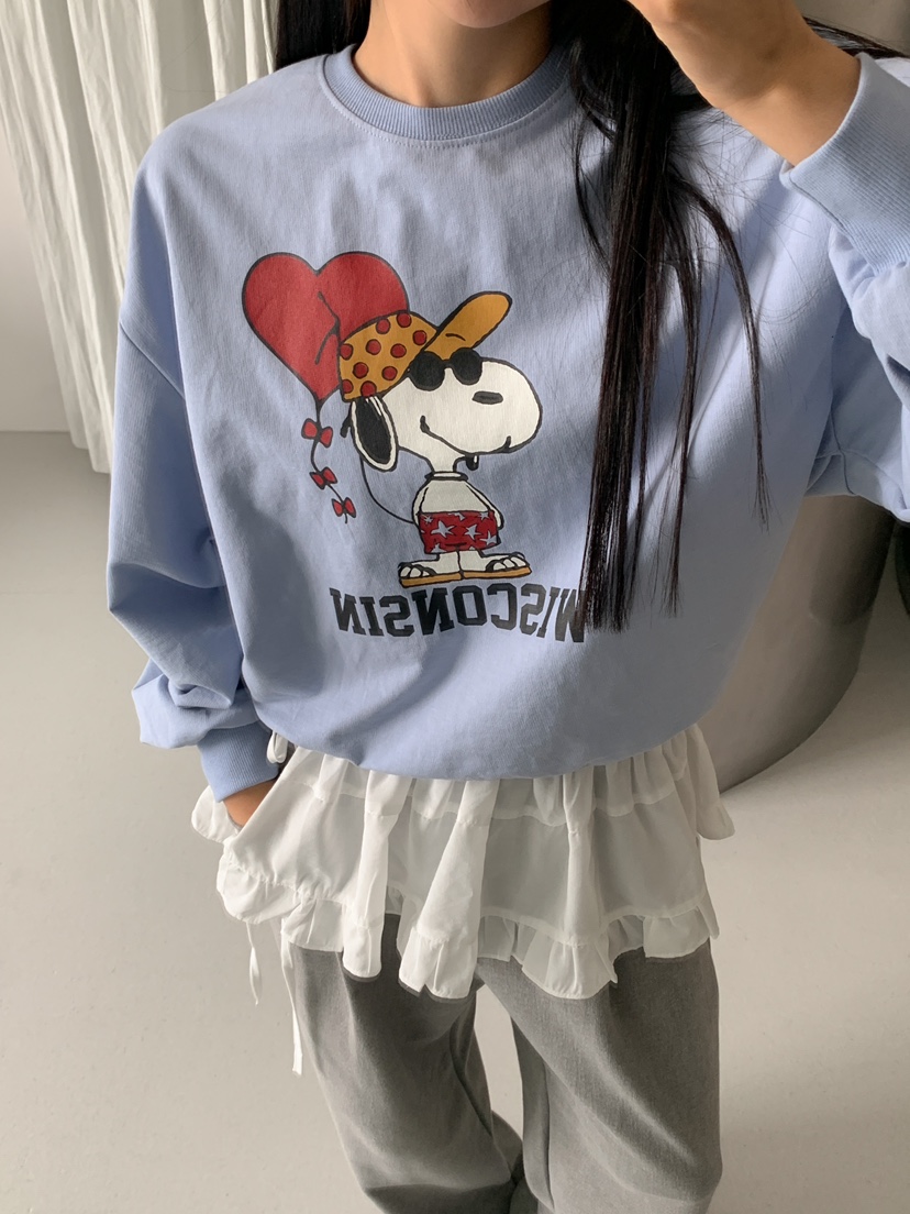 MILLIMETER韓國直郵㊣東大門實拍女裝新品25春夏衛衣史努比MILLIMETER衛衣