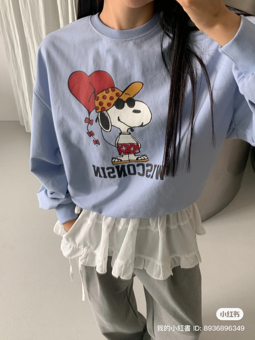 MILLIMETER韓國直郵㊣東大門實拍女裝新品25春夏衛衣史努比MILLIMETER衛衣