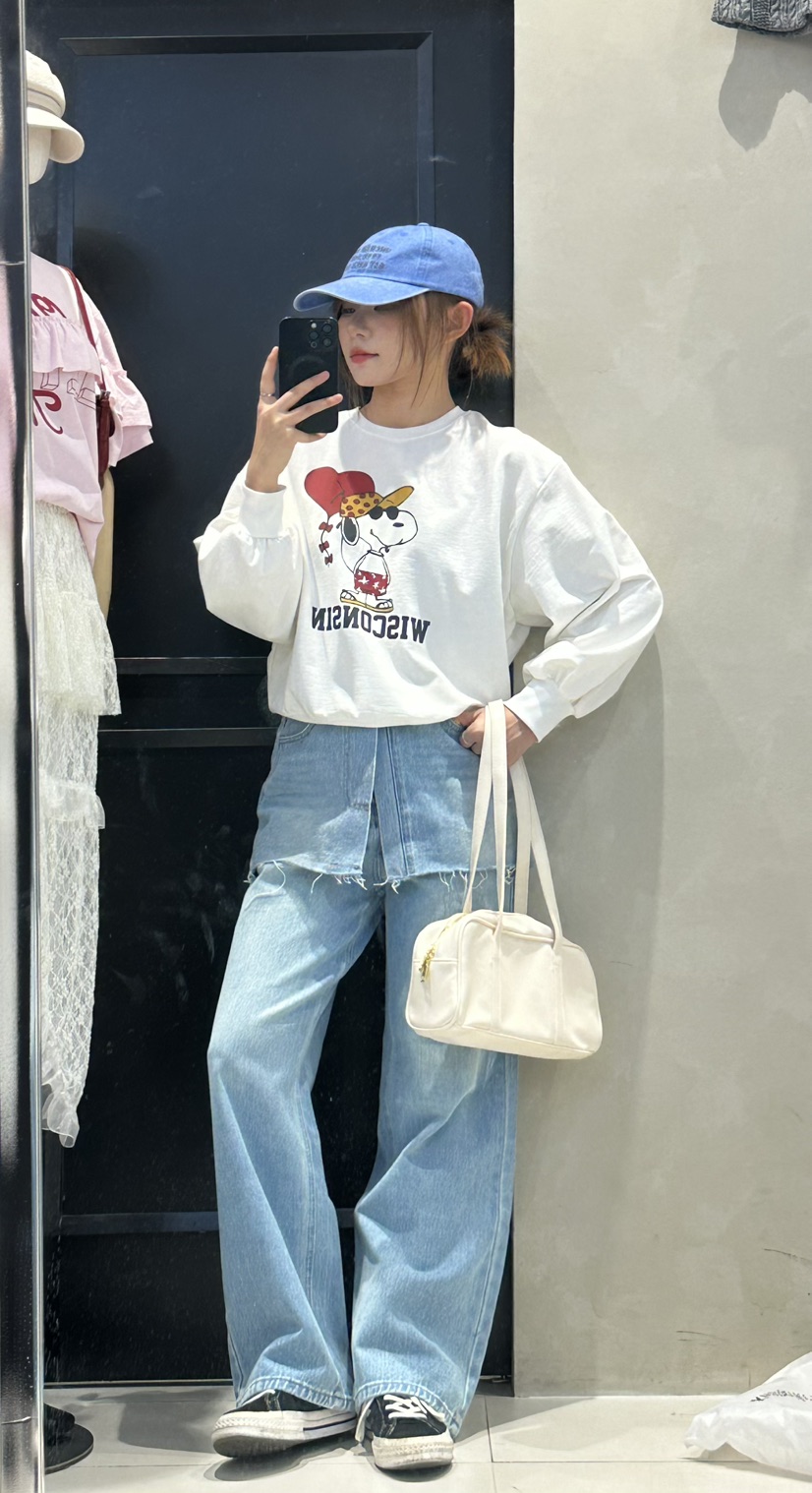 MILLIMETER韓國直郵㊣東大門實拍女裝新品25春夏衛衣史努比MILLIMETER衛衣