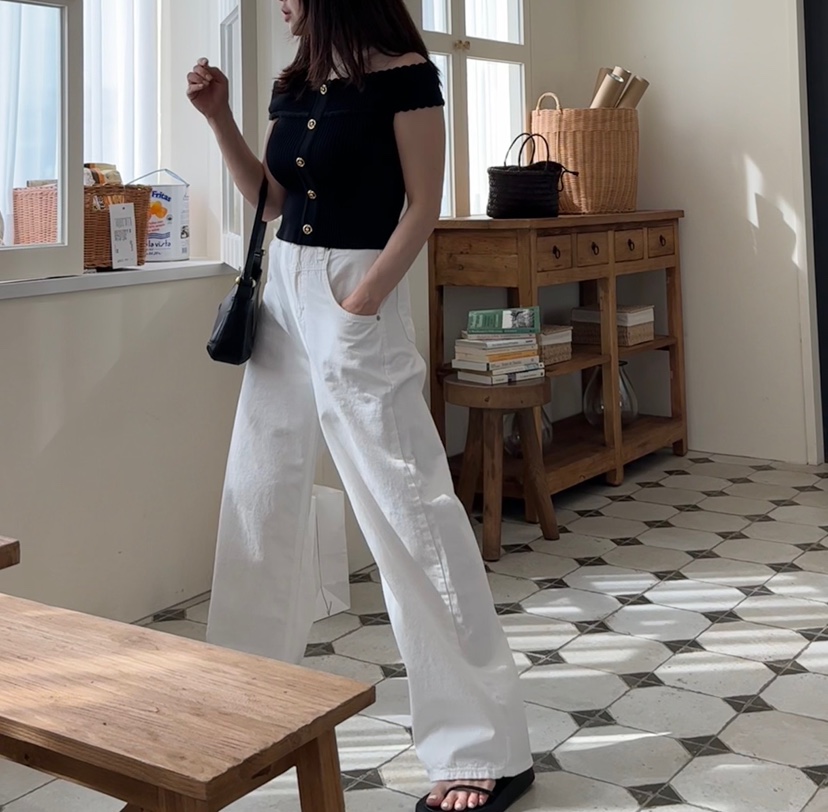 RIAH直郵韓國代購㊣女裝新款熱賣25春夏推薦牛仔褲打折寬松RIAH牛仔褲